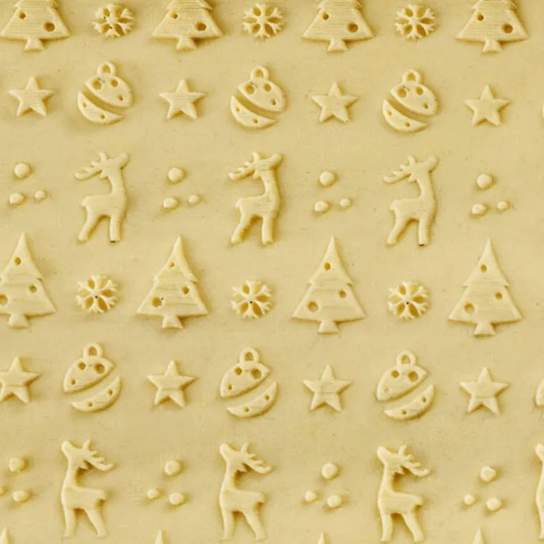 Rouleau Empreintes En Bois Noël