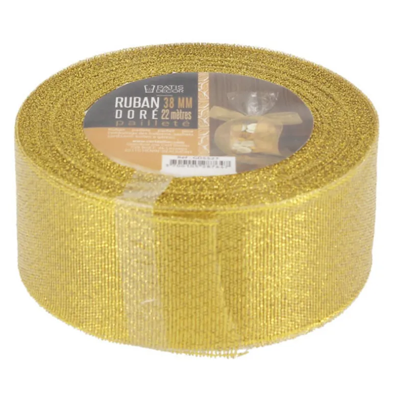 Ruban Dore Paillete 38 Mm (22 M) Patisdecor