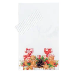 Sachets Bonbons Biscuits + Liens 14 X 23 Cm (X10)