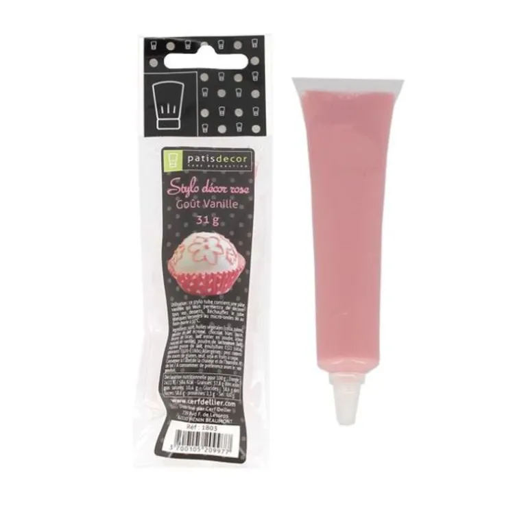 Stylo Decor Rose Gout Vanille Patisdecor