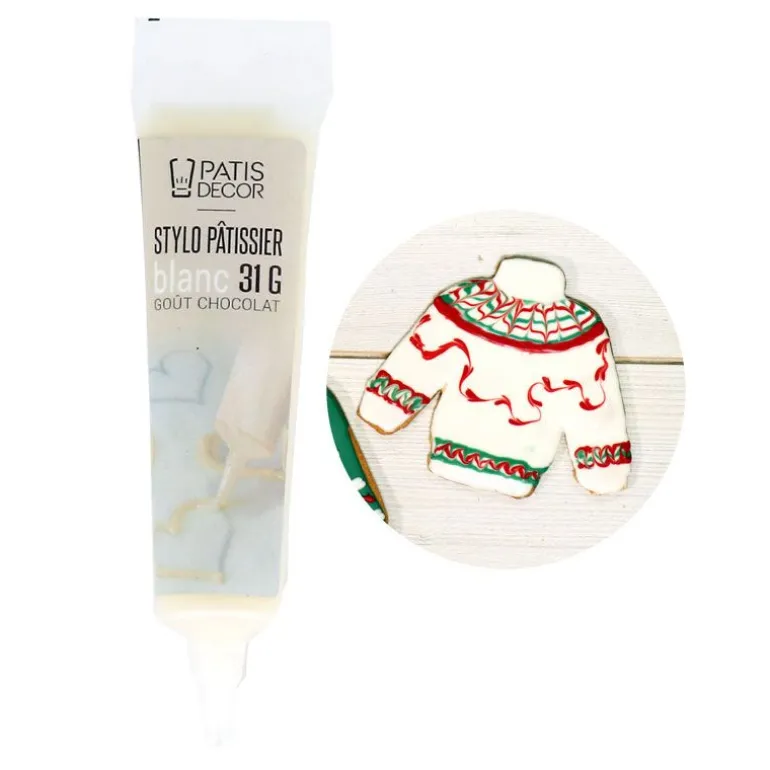Stylo Patissier Blanc Gout Chocolat Patisdecor