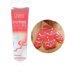 Stylo Patissier Rouge Gout Chocolat Patisdecor