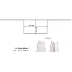 Tablier De Chef Blanc 55 Cm