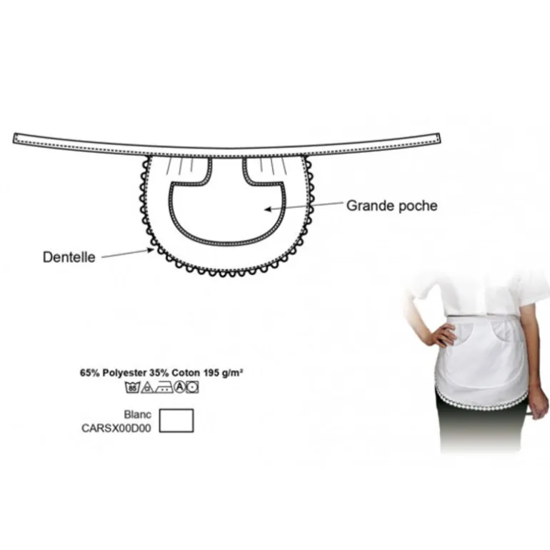 Tablier De Service Dentelle Blanc Carmela