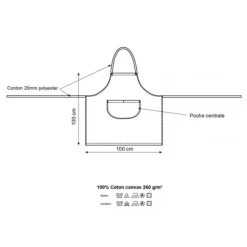 Tablier Valet Bavette Blanc