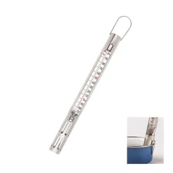 Thermomètre Confiseur Gaine Inox +80 +200C Avec Crochet