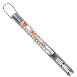 Thermomètre Confiseur Gaine Inox +80 +200C Avec Zones Couleurs