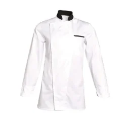 Veste Blanche Col Noir Manches Longues Alex